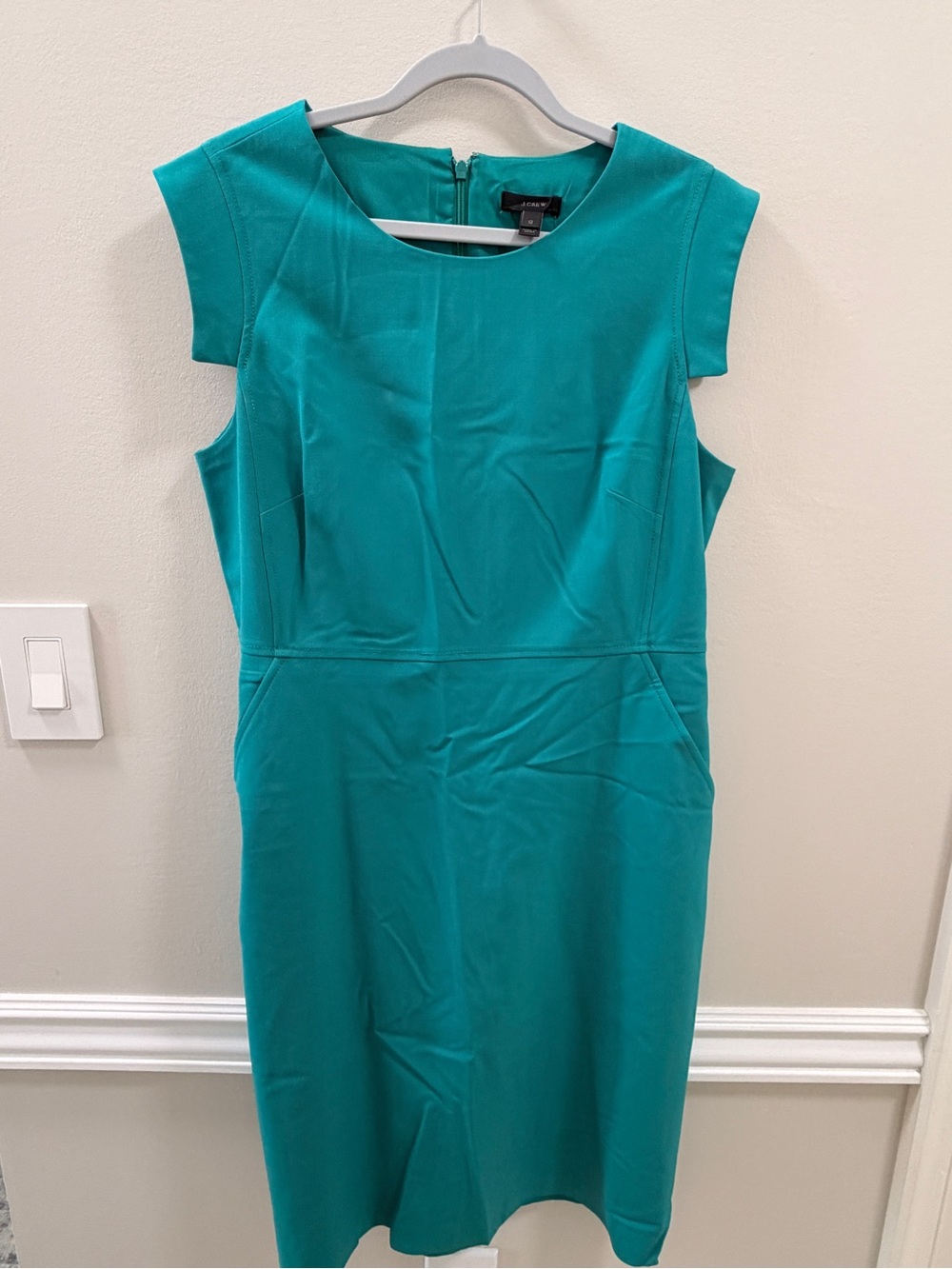 J. Crew Teal Cap-Sleeve Sheath Dress